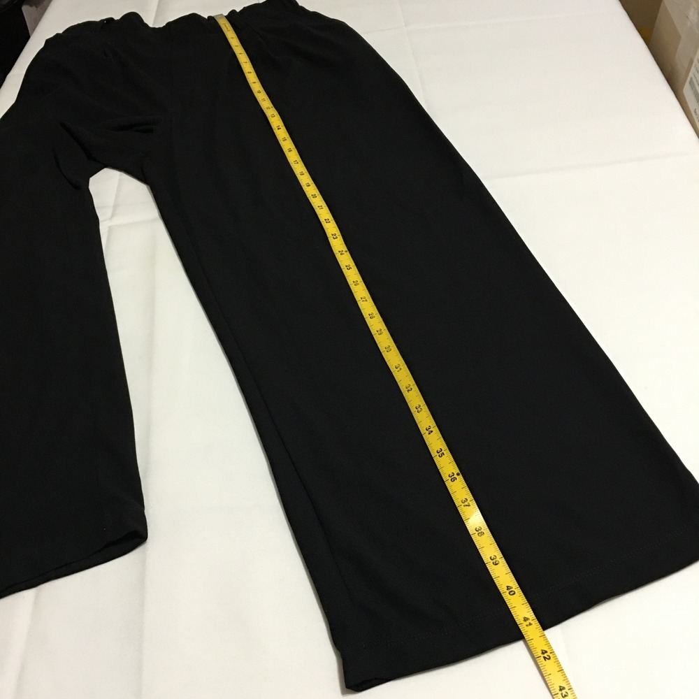 Halara Wide Leg Pants Womens Large Black High Waisted Pleated Culottes - Picture 9 of 10